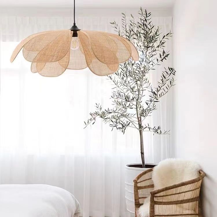Creative Handmade Rattan Petal Chandelier