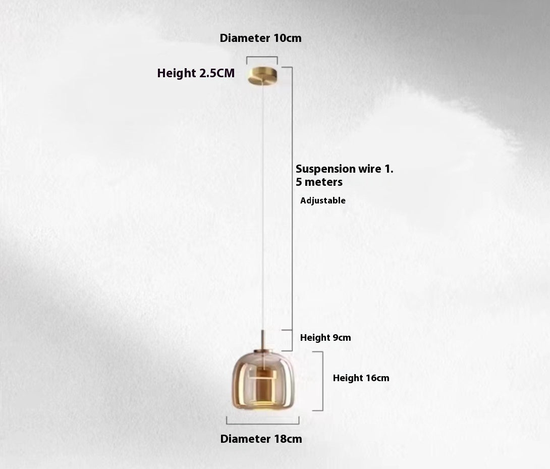 Glass Study Bedroom Bedside Chandelier