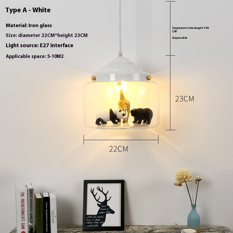 Glass Chandelier Coffee Shop Clothing Store Personalized Creative Animal Children Cartoon Art Chandelier